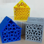 Three 3D Printed Bee Hotels...