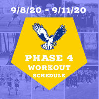 Phase 4 Workout schedule for 9/8 to 9/12.