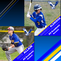 Eldridge and Allain named PVC Baseball All Academic