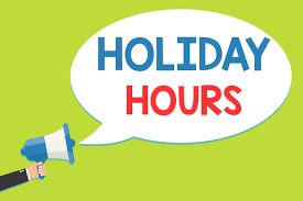 Holiday Vacation Hours